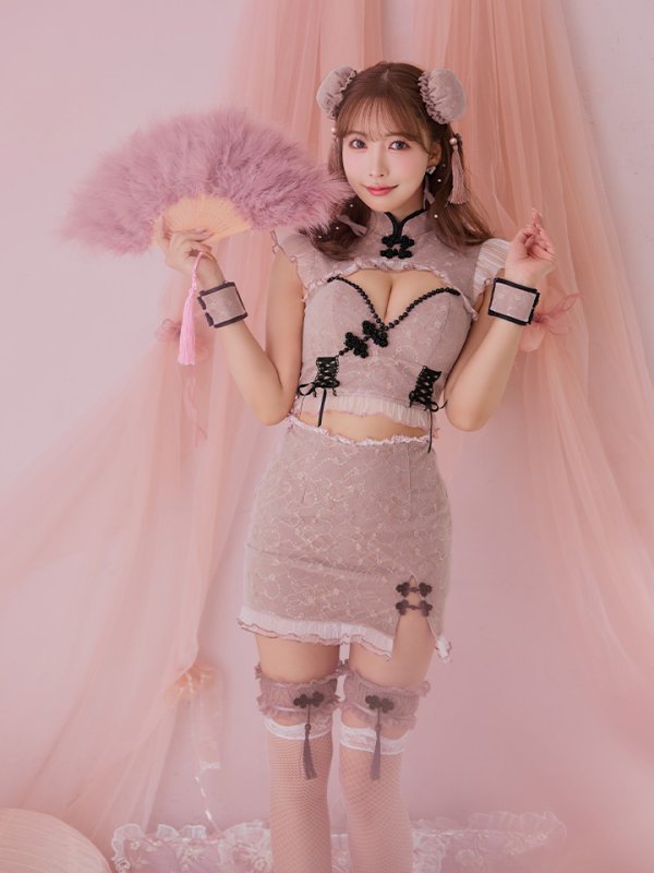 画像7: 【SALE!!】【即日発送！】【ハロウィン】 レースチャイナセットアップ 【コスプレ5点セット】【XS-Lサイズ】(SE01YN)[OF04] (7)