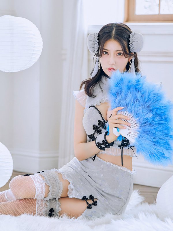 画像13: 【SALE!!】【即日発送！】【ハロウィン】 レースチャイナセットアップ 【コスプレ5点セット】【XS-Lサイズ】(SE01YN)[OF04] (13)