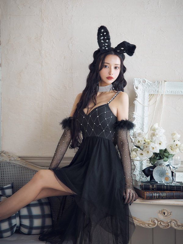 画像34: 【ハロウィン】 バニービジューフレアワンピース 【コスプレ5点セット】 【XS-Mサイズ/2カラー】[OF04] (34)