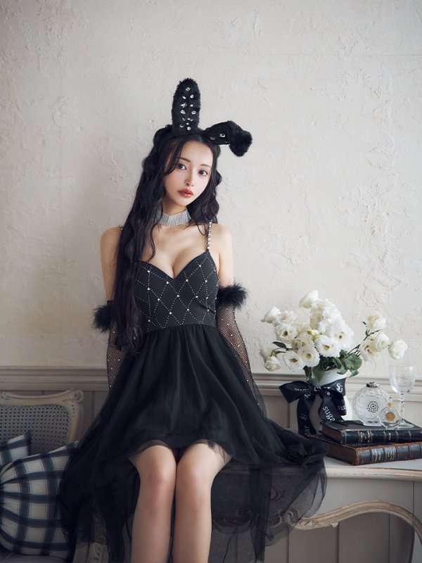 画像35: 【ハロウィン】 バニービジューフレアワンピース 【コスプレ5点セット】 【XS-Mサイズ/2カラー】[OF04] (35)