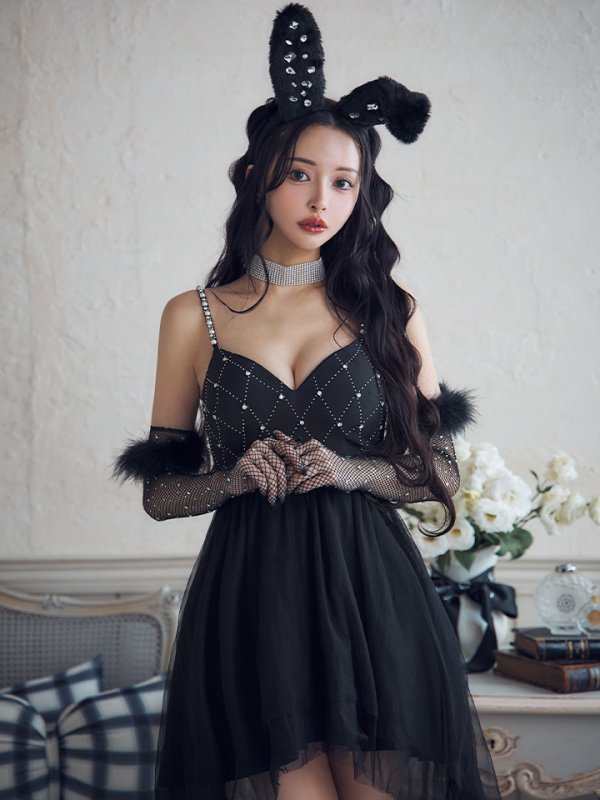 画像37: 【ハロウィン】 バニービジューフレアワンピース 【コスプレ5点セット】 【XS-Mサイズ/2カラー】[OF04] (37)