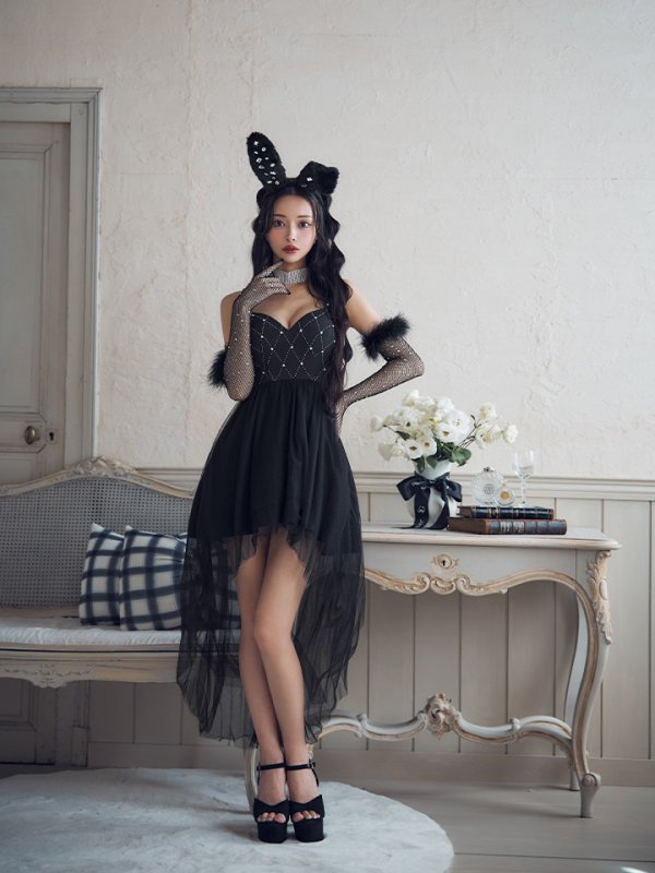 画像29: 【ハロウィン】 バニービジューフレアワンピース 【コスプレ5点セット】 【XS-Mサイズ/2カラー】[OF04] (29)