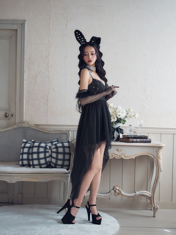 画像30: 【ハロウィン】 バニービジューフレアワンピース 【コスプレ5点セット】 【XS-Mサイズ/2カラー】[OF04] (30)
