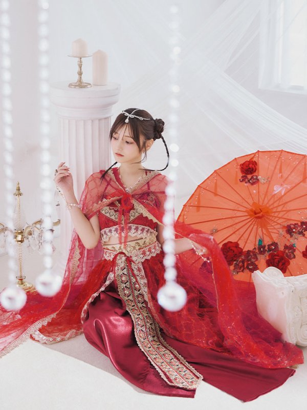 画像11: 【即日発送】アラビアンガール/アラジンコスプレセット【ハロウィン7点セット】【フリーサイズ/4カラー】[HC03] (11)