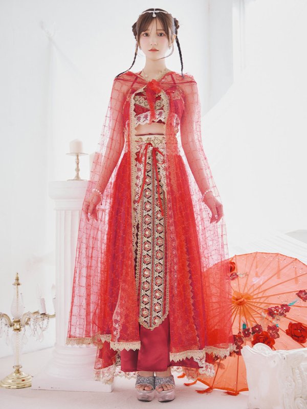 画像4: 【即日発送】アラビアンガール/アラジンコスプレセット【ハロウィン7点セット】【フリーサイズ/4カラー】[HC03] (4)