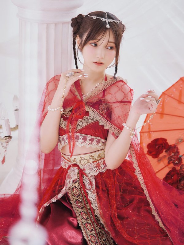 画像7: 【即日発送】アラビアンガール/アラジンコスプレセット【ハロウィン7点セット】【フリーサイズ/4カラー】[HC03] (7)