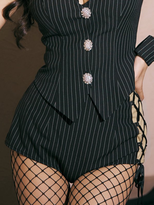 画像20: 【即日発送】【ハロウィン】 ストライプバニーセットアップ 【コスプレ6点セット】 【XS-Mサイズ/1カラー】[OF01] (20)