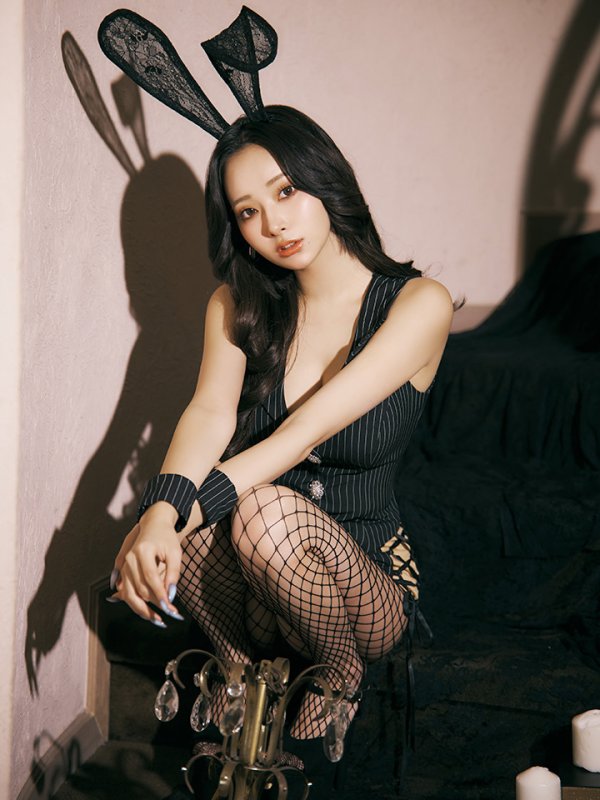 画像9: 【即日発送】【ハロウィン】 ストライプバニーセットアップ 【コスプレ6点セット】 【XS-Mサイズ/1カラー】[OF01] (9)