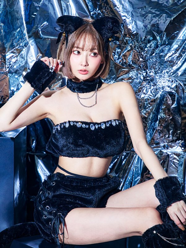 画像8: 【即日発送！】【ハロウィン】 もこもこキャットセットアップコスプレ 【コスプレ6点セット】 【Fサイズ/1カラー】[OF01] (8)