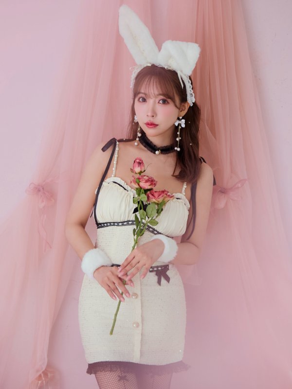 画像2: 【SALE!!】【即日発送！】【ハロウィン】 バニーバイカラーリボンワンピース 【コスプレ6点セット】【XS-Mサイズ/1カラー】[OF04] (2)