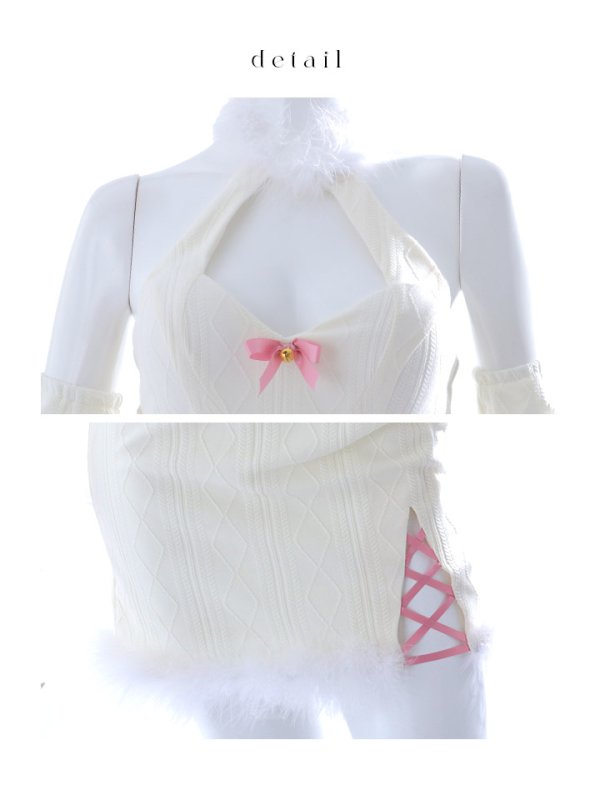画像17: 【SALE!!】【即日発送！】【ハロウィン】白猫アメスリニットワンピース 【コスプレ3点セット】【XS-Lサイズ/1カラー】[OF01] (17)