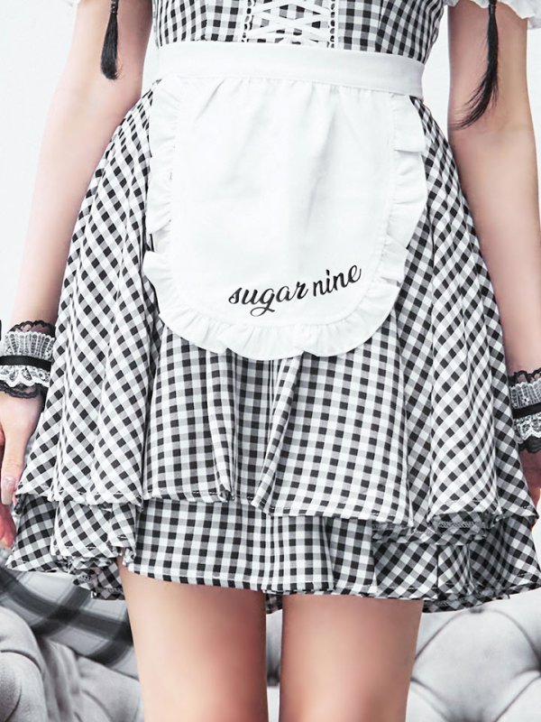 画像19: 【SALE!!】【即日発送！】【ハロウィン】ギンガムチェックメイドワンピース 【コスプレ5点セット】[OF04] (19)