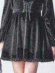 画像21: 【即日発送！】【ハロウィン】ブラックキャットベロアワンピース 【コスプレ3点セット】[YMT] (21)