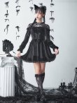 画像4: 【即日発送！】【ハロウィン】ブラックキャットベロアワンピース 【コスプレ3点セット】[YMT] (4)