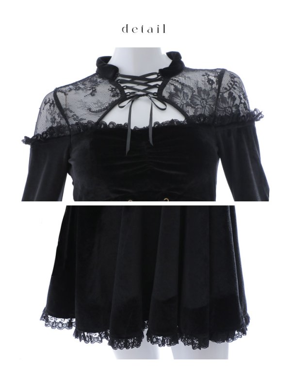 画像23: 【SALE!!】【即日発送！】【ハロウィン】ブラックキャットベロアワンピース 【コスプレ3点セット】[OF04] (23)