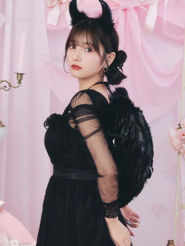 画像10: 【即日発送！】【ハロウィン】ショートインロングデビルワンピース 【コスプレ4点セット】[HC03-H] (10)