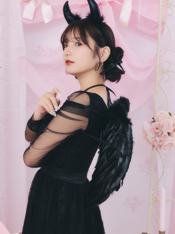 画像11: 【即日発送！】【ハロウィン】ショートインロングデビルワンピース 【コスプレ4点セット】[HC03-H] (11)