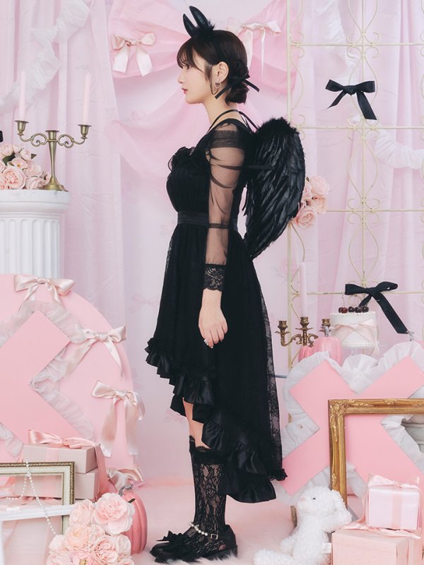 画像12: 【即日発送！】【ハロウィン】ショートインロングデビルワンピース 【コスプレ4点セット】[HC03-H] (12)