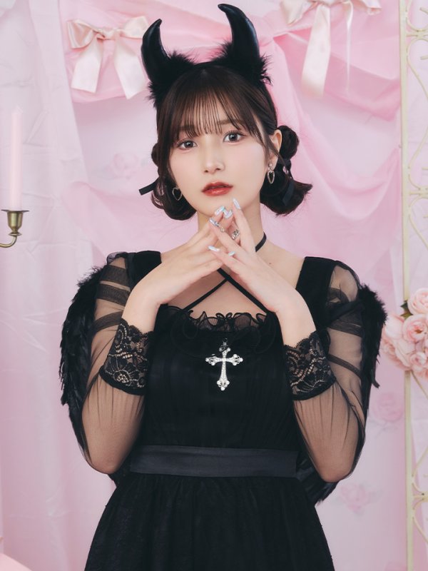 画像9: 【即日発送！】【ハロウィン】ショートインロングデビルワンピース 【コスプレ4点セット】[HC03-H] (9)