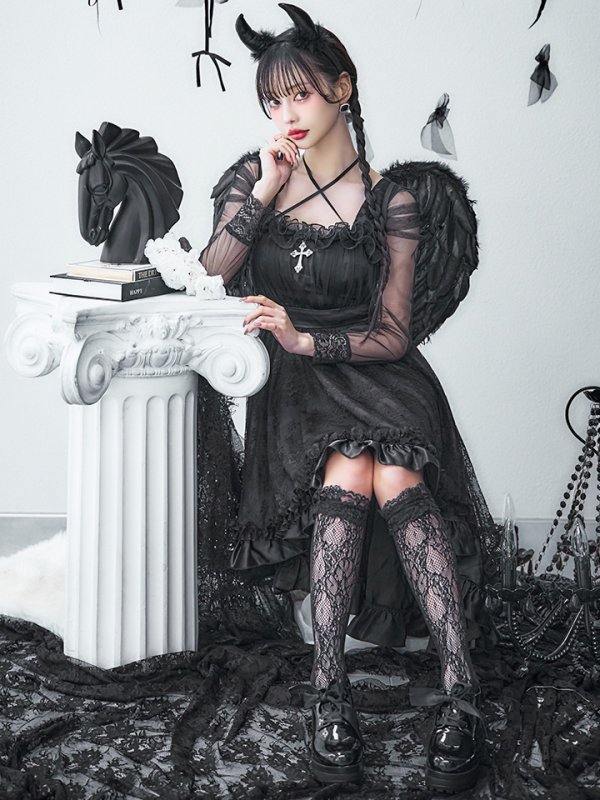 画像11: 【即日発送！】【ハロウィン】ショートインロングデビルワンピース 【コスプレ4点セット】[OF04-H] (11)