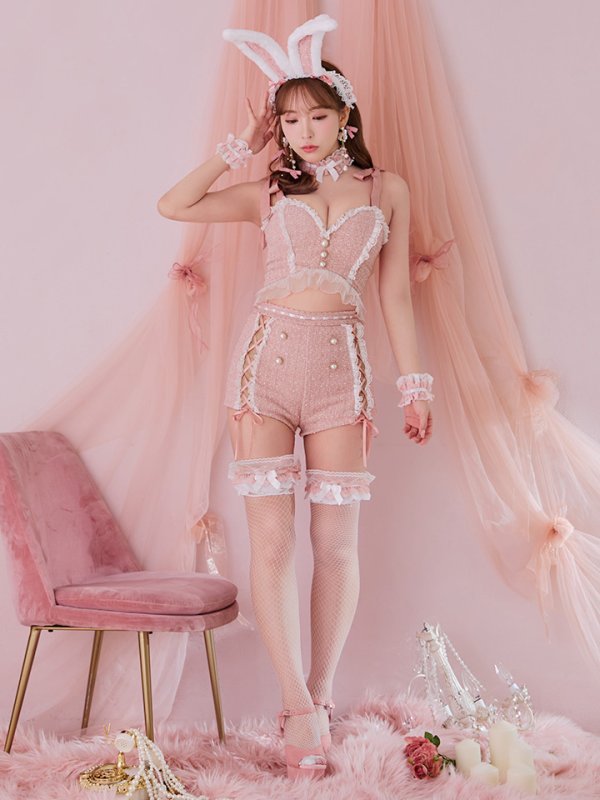 画像14: 【SALE!!】【即日発送！】【ハロウィン】 ツイードリボンセットアップ 【コスプレ7点セット】【XS-Mサイズ/1カラー】[OF04] (14)