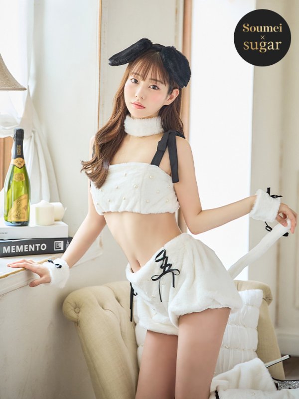 画像2: 【SALE!!】【ハロウィン】 バイカラーリボンもこもこパピー 【コスプレ6点セット】 【FREEサイズ/1カラー】[OF01] (2)