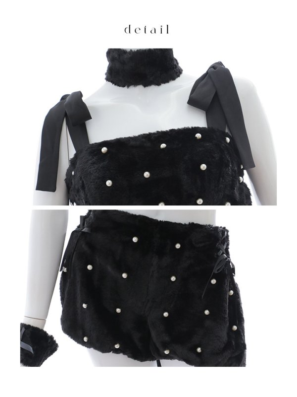 画像46: 【即日発送】【ハロウィン】 もこもこキャットリボンセットアップ 【コスプレ6点セット】 【Fサイズ/3カラー】[HC03] (46)