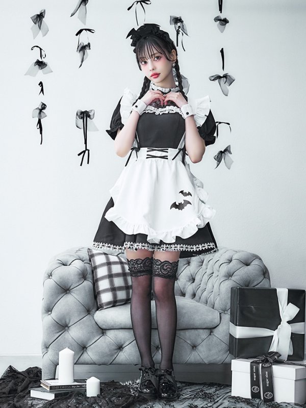 画像17: 【即日発送！】【ハロウィン】クラシックメイドワンピース 【コスプレ5点セット】[HC03] (17)