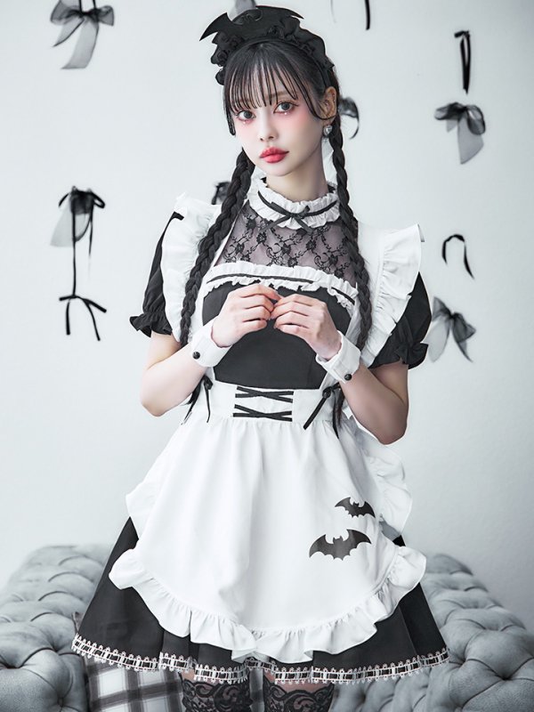 画像3: 【即日発送！】【ハロウィン】クラシックメイドワンピース 【コスプレ5点セット】[HC03] (3)