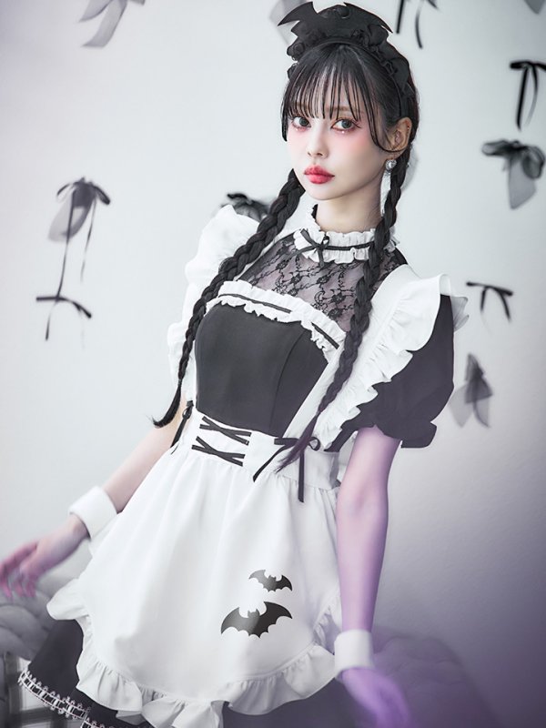画像6: 【即日発送！】【ハロウィン】クラシックメイドワンピース 【コスプレ5点セット】[HC03] (6)