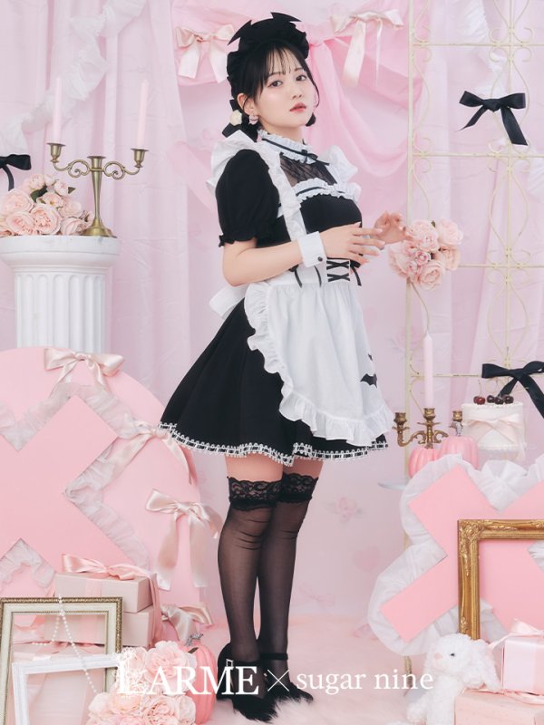 画像2: 【即日発送！】【ハロウィン】クラシックメイドワンピース 【コスプレ5点セット】[OF01] (2)