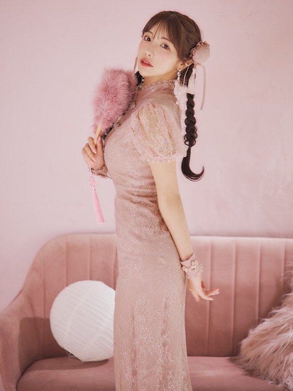 画像14: 【SALE!!】【ハロウィン】チャイナレースタイトワンピース 【コスプレ3点セット】 【S-Lサイズ/2カラー】(SE01YN)[OF01] (14)