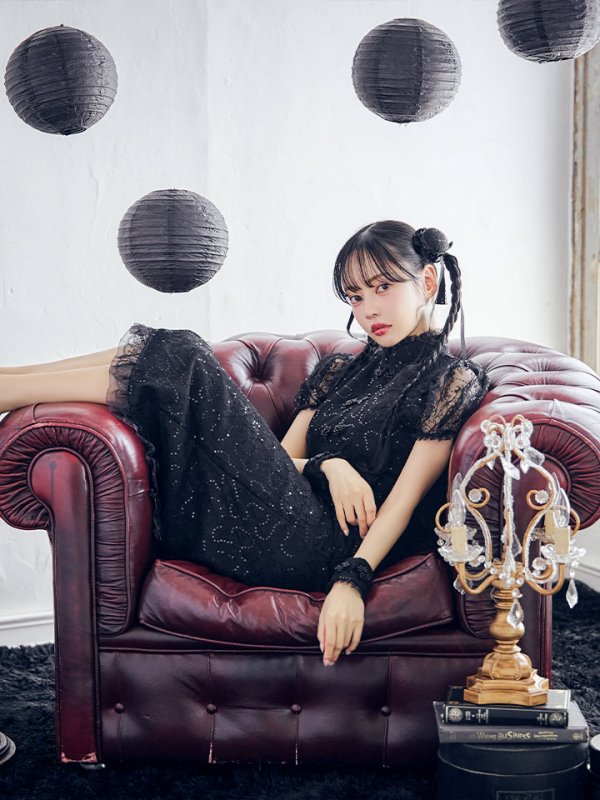 画像3: 【SALE!!】【ハロウィン】チャイナレースタイトワンピース 【コスプレ3点セット】 【S-Lサイズ/2カラー】(SE01YN)[OF01] (3)