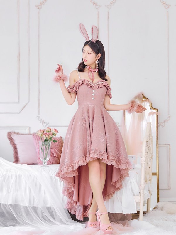 画像11: 【SALE!!】【即日発送！】【ハロウィン】 バニーショートインロングワンピース 【コスプレ5点セット】【XS-XLサイズ/2カラー】[OF04] (11)