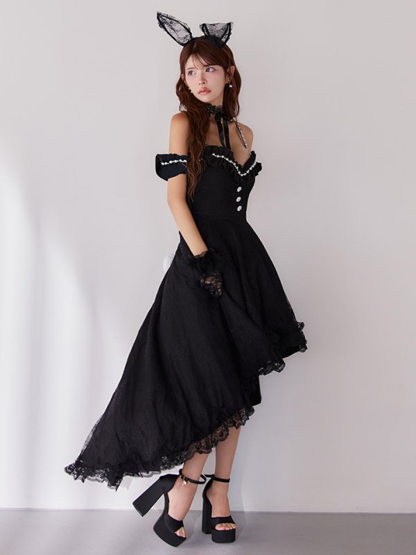 画像26: 【SALE!!】【即日発送！】【ハロウィン】 バニーショートインロングワンピース 【コスプレ5点セット】【XS-XLサイズ/2カラー】[HC03] (26)