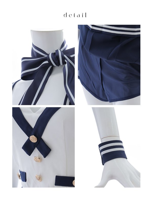 画像19: 【SALE!!】【即日発送！】【ハロウィン】マリン/水兵セットアップ 【コスプレ6点セット】【XS-Lサイズ/1カラー】[OF04] (19)