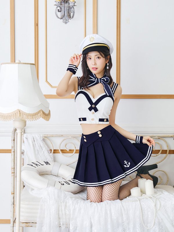 画像7: 【SALE!!】【即日発送！】【ハロウィン】マリン/水兵セットアップ 【コスプレ6点セット】【XS-Lサイズ/1カラー】[OF04] (7)
