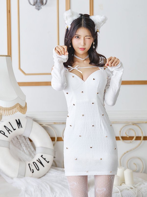 画像30: 【即日発送！】【ハロウィン】 黒猫ワンピース 【コスプレ4点セット】 【XS-XLサイズ/２カラー】[OF04] (30)