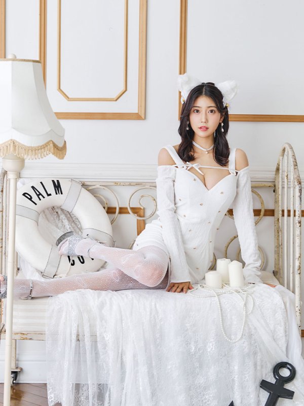 画像26: 【即日発送！】【ハロウィン】 黒猫ワンピース 【コスプレ4点セット】 【XS-XLサイズ/２カラー】[OF04] (26)