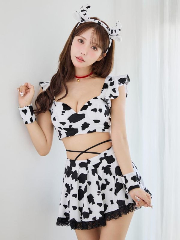 画像2: 【SALE!!】【即日発送！】【ハロウィン】カウスカートセットアップ 【コスプレ6点セット】【XS-Lサイズ/1カラー】[HC03] (2)