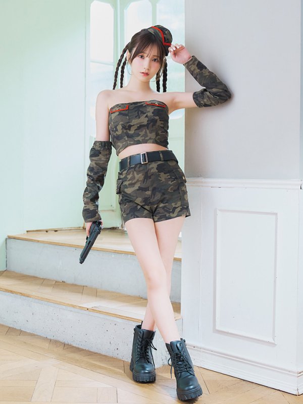 画像5: 【SALE!!】【ハロウィン】アーミーガールセットアップ 【コスプレ6点セット】 【XS-Lサイズ/1カラー】[OF01] (5)