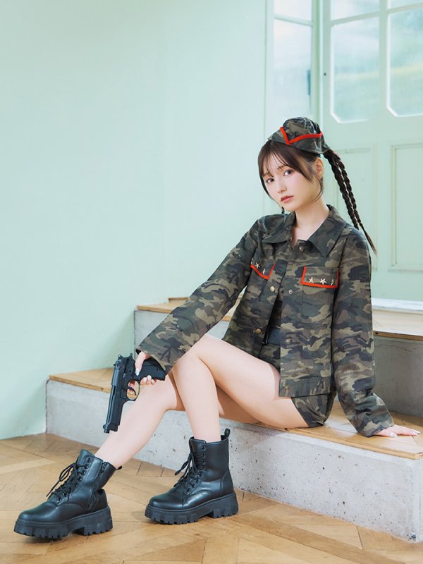 画像9: 【SALE!!】【ハロウィン】アーミーガールセットアップ 【コスプレ6点セット】 【XS-Lサイズ/1カラー】[OF01] (9)