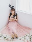 画像1: 【即日発送！】【ハロウィン】バニーリボンチュールワンピース 【コスプレ4点セット】 【S-Lサイズ/1カラー】[YMT] (1)
