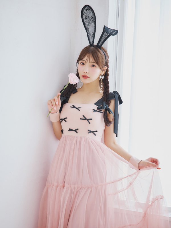 画像10: 【即日発送！】【ハロウィン】バニーリボンチュールワンピース 【コスプレ4点セット】 【S-Lサイズ/1カラー】[YMT] (10)
