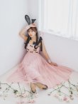 画像12: 【即日発送！】【ハロウィン】バニーリボンチュールワンピース 【コスプレ4点セット】 【S-Lサイズ/1カラー】[YMT] (12)