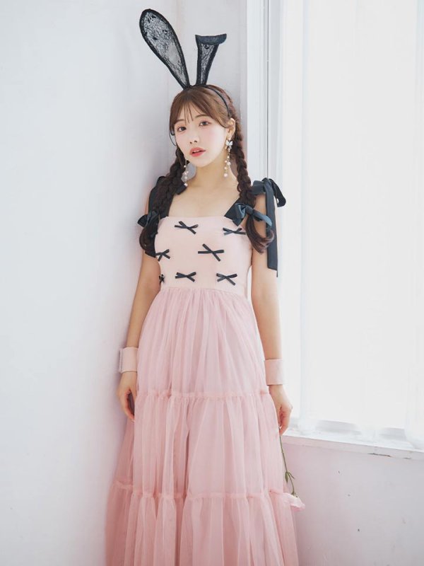 画像13: 【即日発送！】【ハロウィン】バニーリボンチュールワンピース 【コスプレ4点セット】 【S-Lサイズ/1カラー】[YMT] (13)