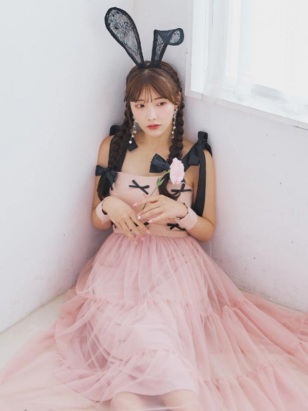 画像18: 【即日発送！】【ハロウィン】バニーリボンチュールワンピース 【コスプレ4点セット】 【S-Lサイズ/1カラー】[YMT] (18)