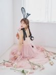 画像2: 【即日発送！】【ハロウィン】バニーリボンチュールワンピース 【コスプレ4点セット】 【S-Lサイズ/1カラー】[YMT] (2)
