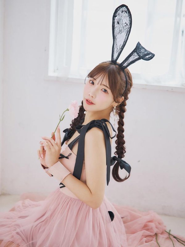 画像8: 【即日発送！】【ハロウィン】バニーリボンチュールワンピース 【コスプレ4点セット】 【S-Lサイズ/1カラー】[YMT] (8)