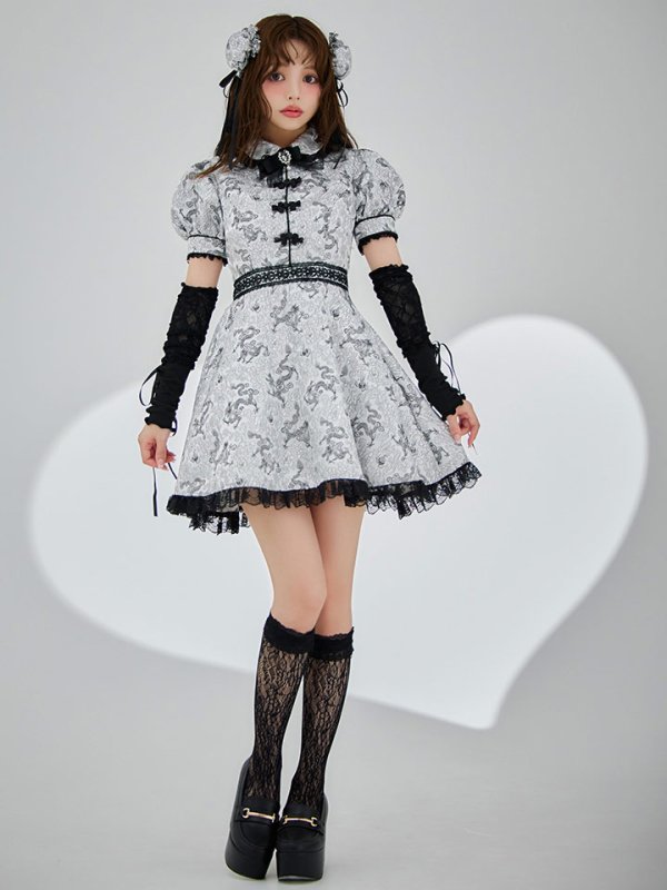 画像11: 【ハロウィン】アームウォーマー付きフレアスカートチャイナ 【コスプレ5点セット】 【S-XLサイズ/4カラー】[HC03] (11)